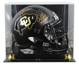 Colorado (2) Sapp & Faulk Signed Black Full Size Speed Rep Helmet W/ Case BAS W