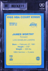 Lakers James Worthy Signed 1984 Star Court Kings 5x7 #49 Card Auto 10! BAS Slab
