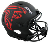 Falcons Julio Jones Signed Eclipse Full Size Speed Rep Helmet W/ Case BAS Wit