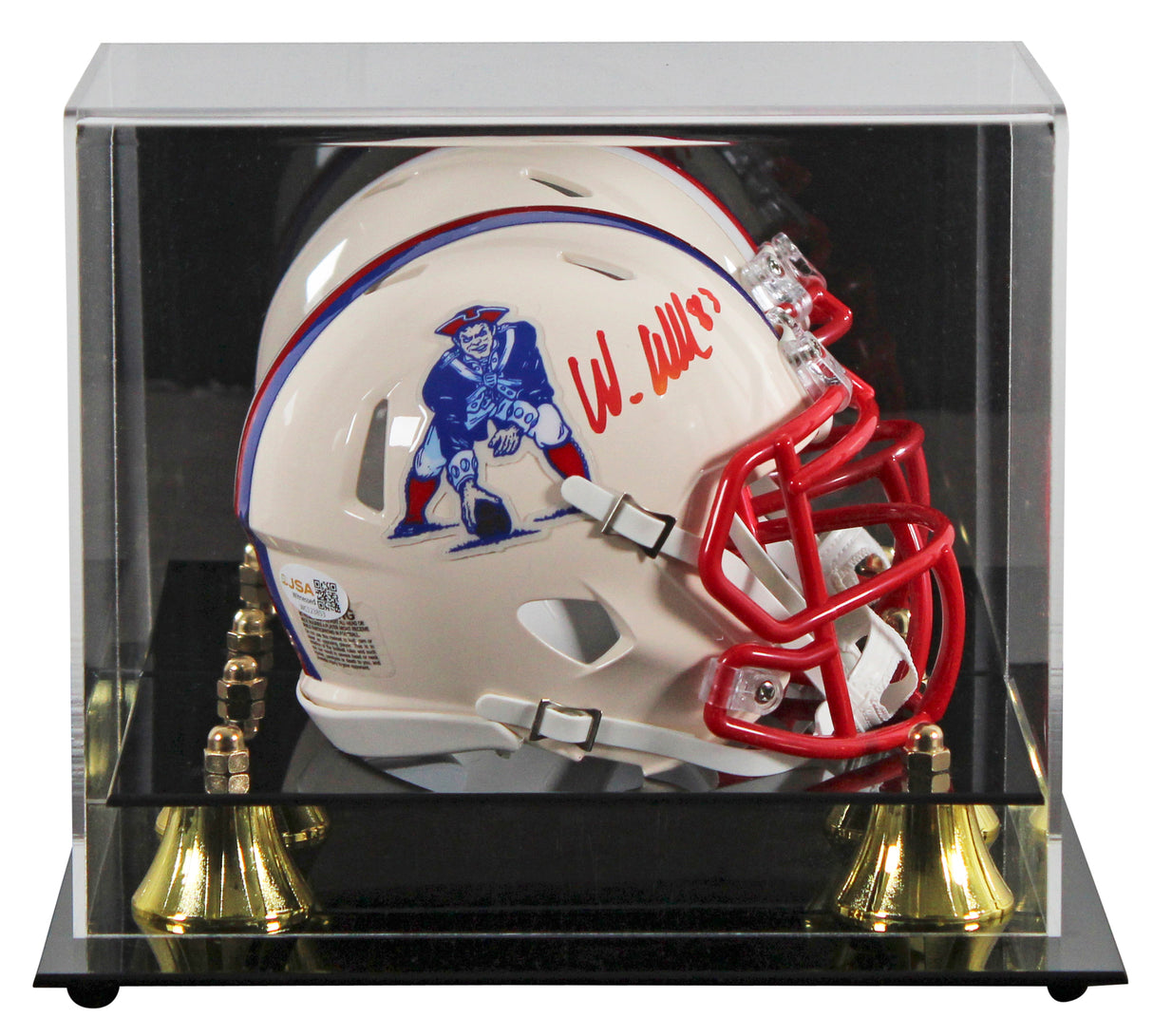 Patriots Wes Welker Signed Retro Speed Mini Helmet W/ Case JSA Witnessed