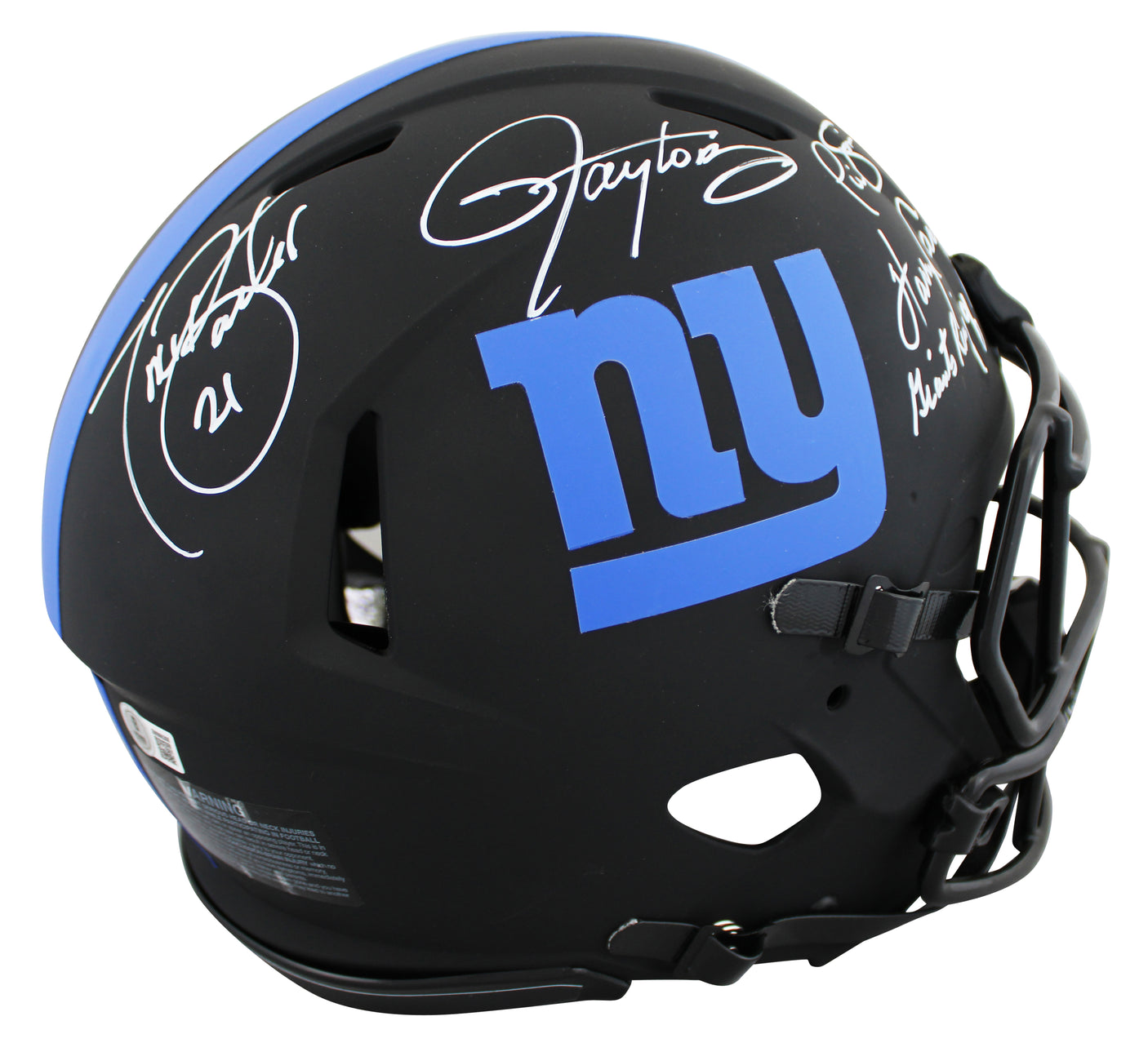 Giants (4) Barber, Taylor +2 Signed Eclipse F/S Speed Proline Helmet W/ Case BAS
