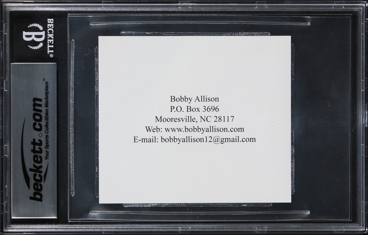 NASCAR Bobby Allison Authentic Signed 3.75x3.25 Promo Card BAS Slabbed