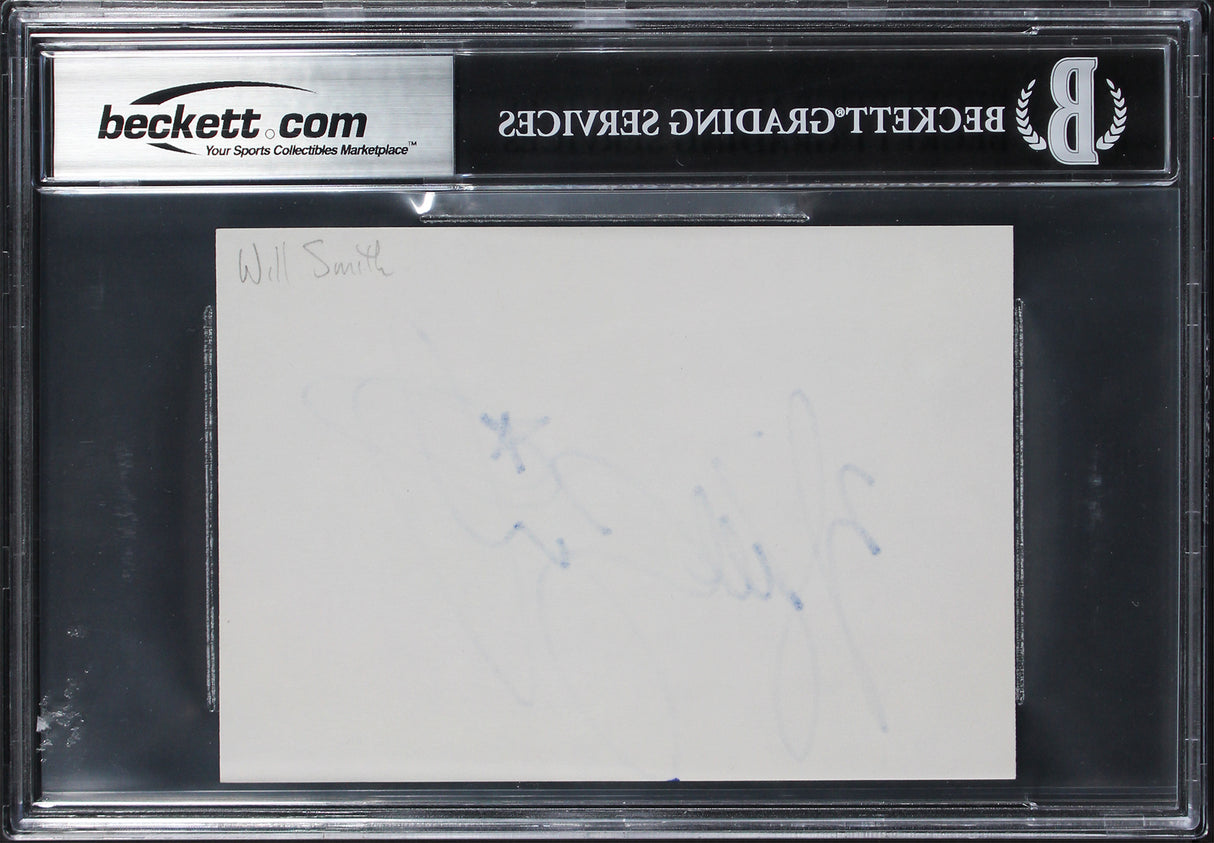 Will Smith Men In Black Authentic Signed 4x6 Index Card Autographed BAS Slabbed