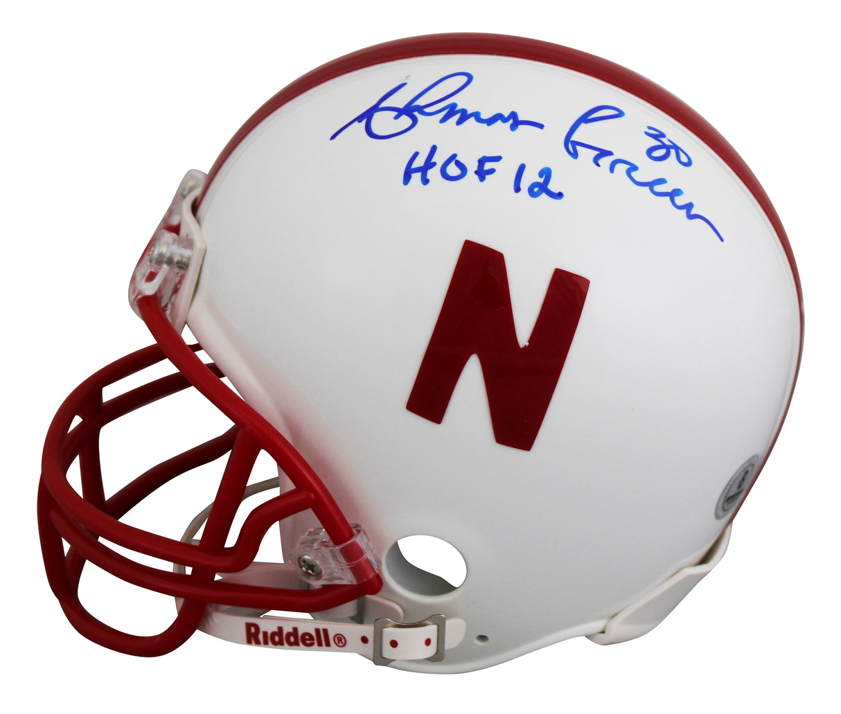 Nebraska Ahman Green "HOF 12" Authentic Signed VSR4 Rep Mini Helmet BAS #BV01159