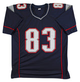 Wes Welker Authentic Signed Navy Pro Style Jersey Autographed JSA Witness