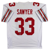 Ohio State Jack Sawyer Authentic Signed White Pro Style Jersey Autographed BAS 2