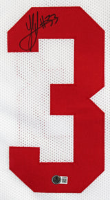 Ohio State Jack Sawyer Authentic Signed White Pro Style Jersey Autographed BAS 2