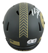 Steelers T.J. Watt Signed Salute to Service IV Speed Mini Helmet BAS Witnessed