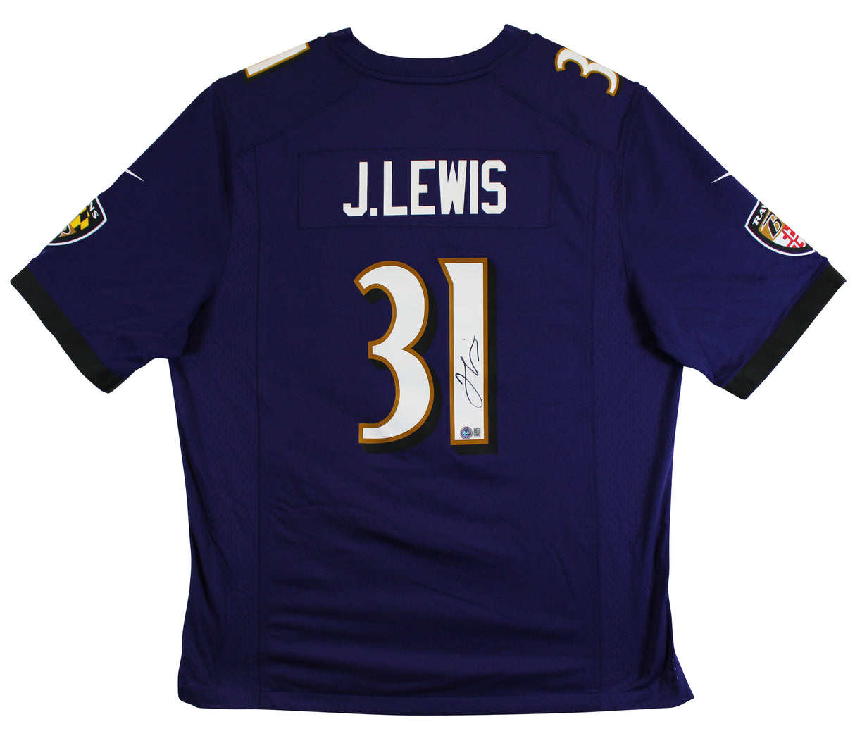 Ravens Jamal Lewis Authentic Signed Purple Nike Game Jersey Autographed BAS