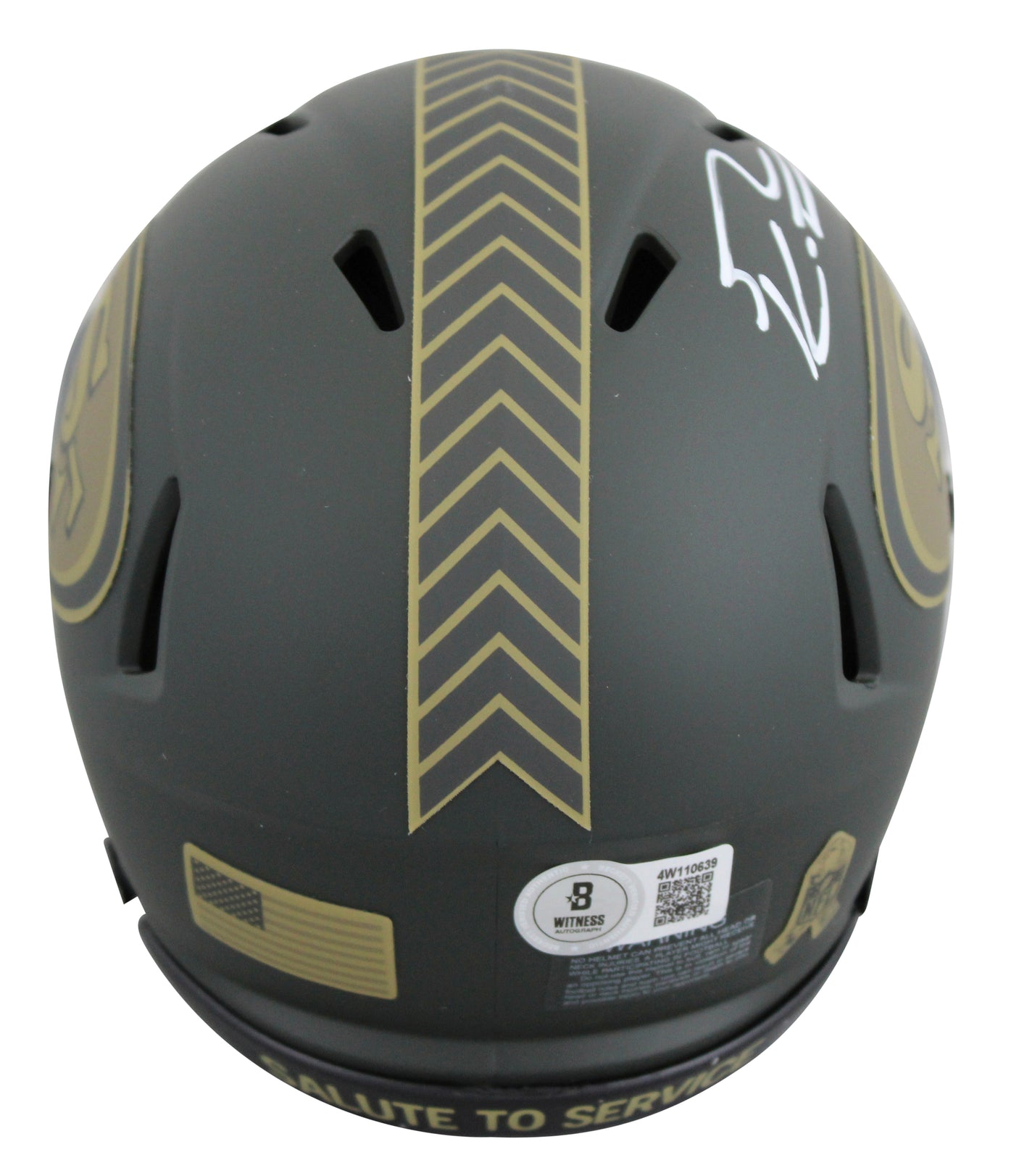 49ers George Kittle Signed Salute To Service IV Speed Mini Helmet BAS Witnessed