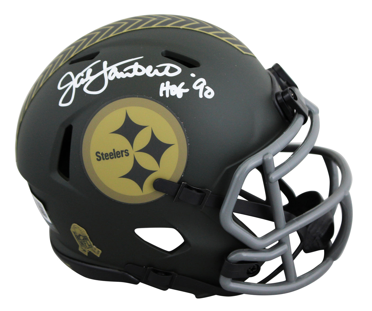 Steelers Jack Lambert "HOF 90" Signed STS IV Speed Mini Helmet BAS Witnessed
