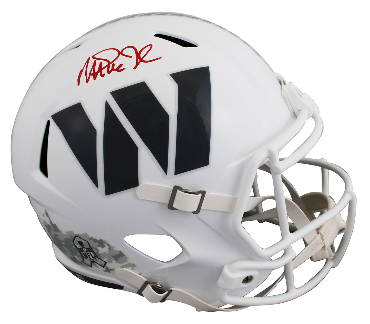 Commanders Magic Johnson Signed STS III F/S Speed Rep Helmet w/ Red Sig BAS W