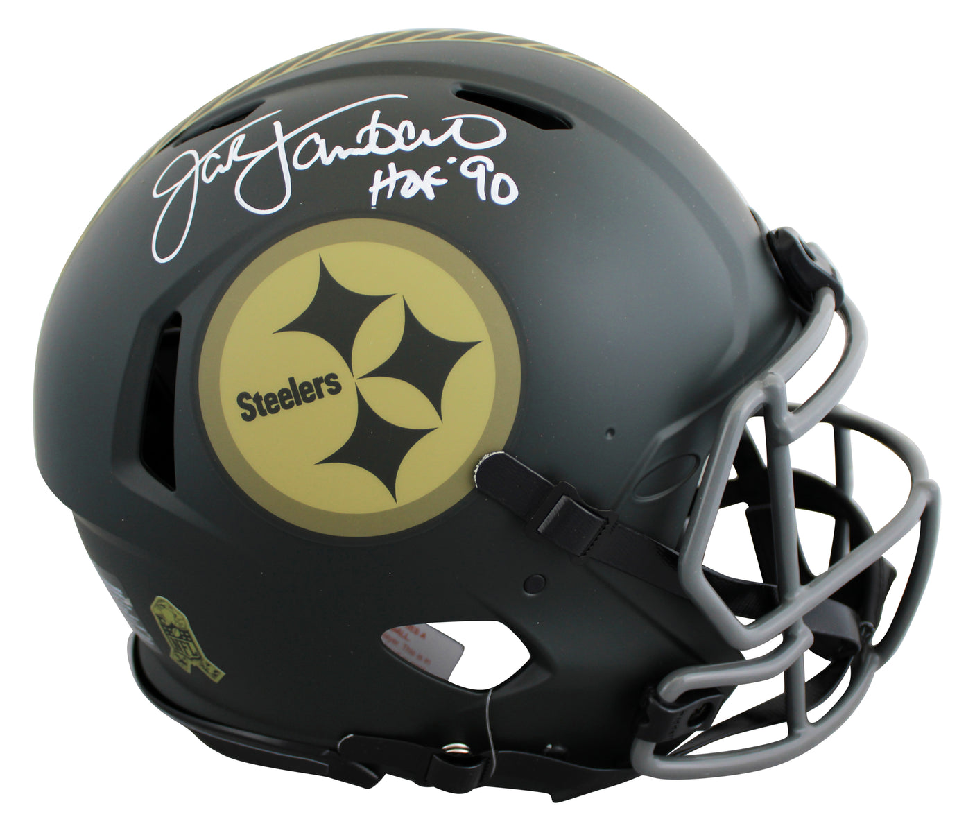 Steelers Jack Lambert "HOF 90" Signed STS IV F/S Speed Proline Helmet BAS Wit
