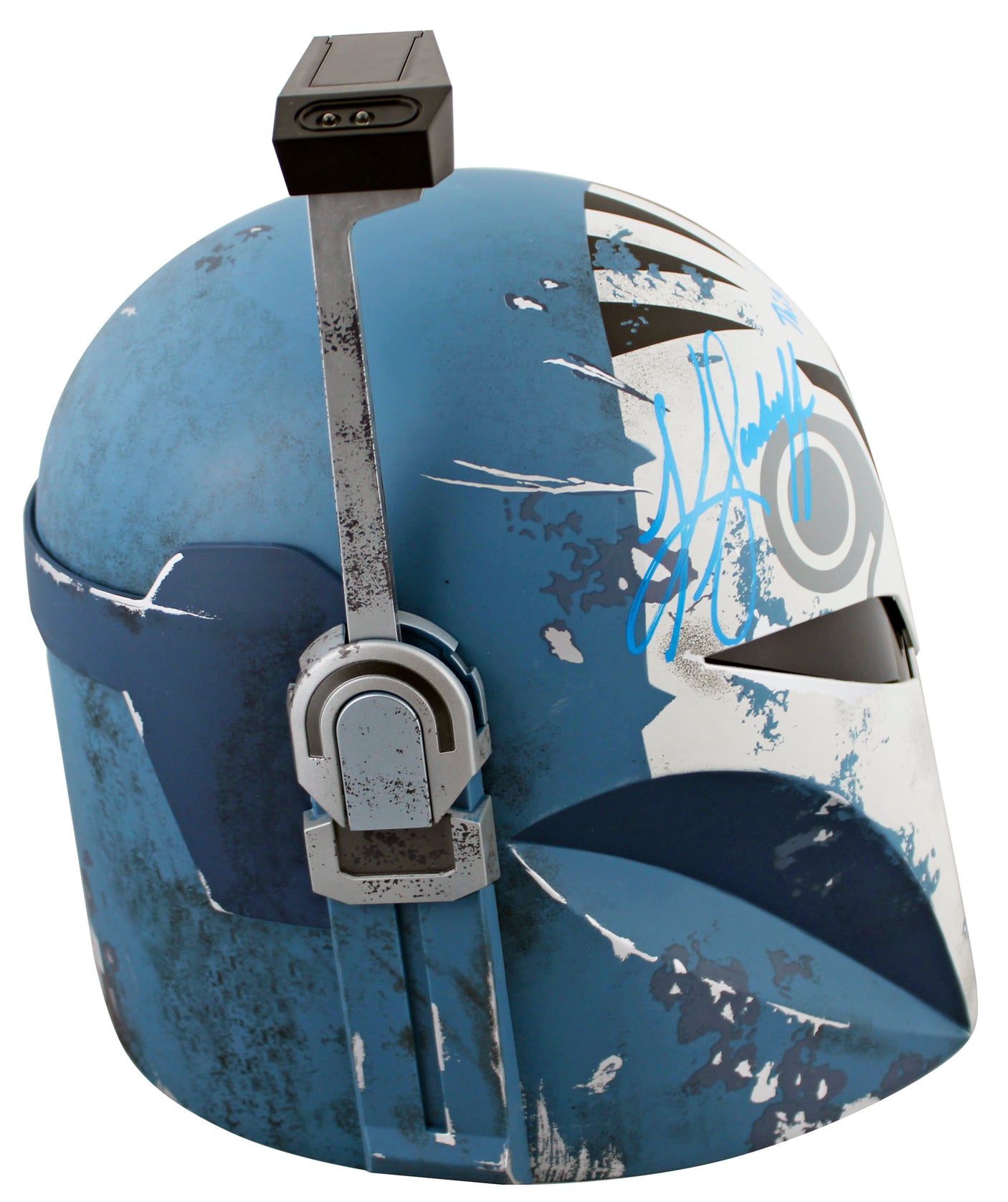 Katee Sackhoff The Mandalorian "2x Insc" Authentic Signed Helmet BAS #BN73163
