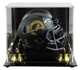 Rams Marshall Faulk Signed Salute To Service IV Speed Mini Helmet W/ Case BAS W