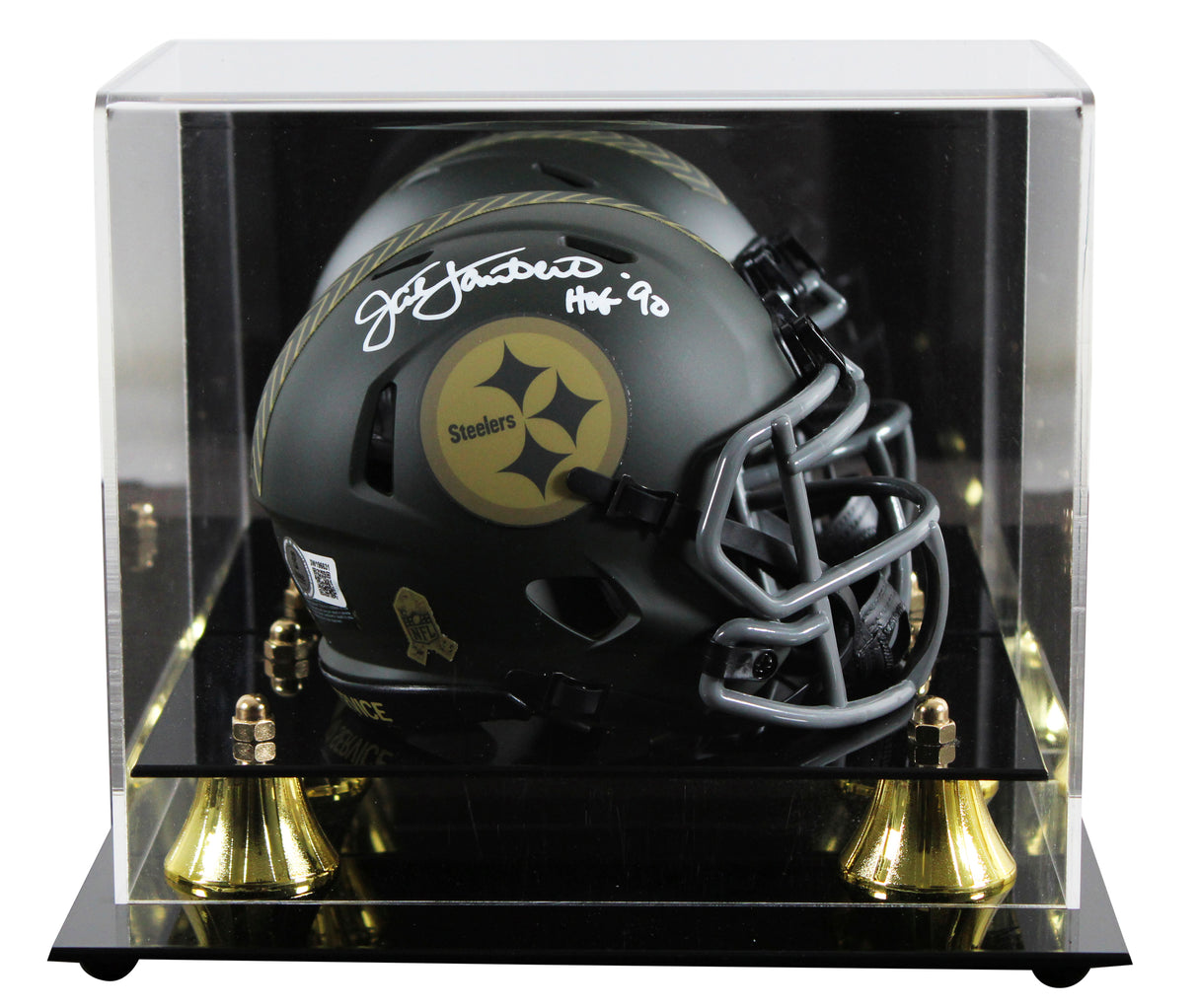 Steelers Jack Lambert "HOF 90" Signed STS IV Speed Mini Helmet W/ Case BAS Wit