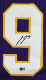 J.J. McCarthy Authentic Signed Purple Throwback Pro Style Jersey BAS Witnessed