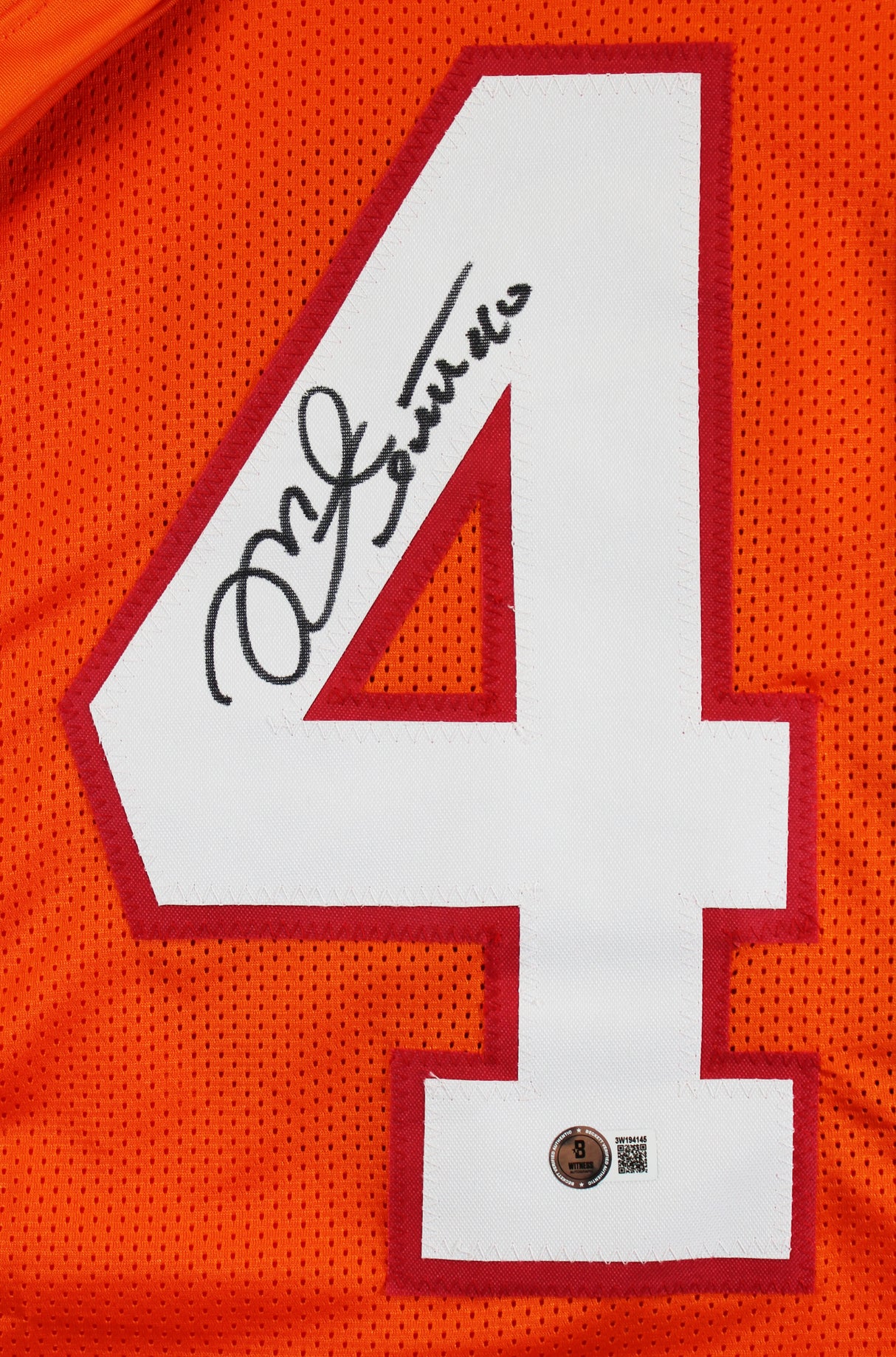 Mike Alstott Authentic Signed Orange Throwback Pro Style Jersey BAS Witnessed