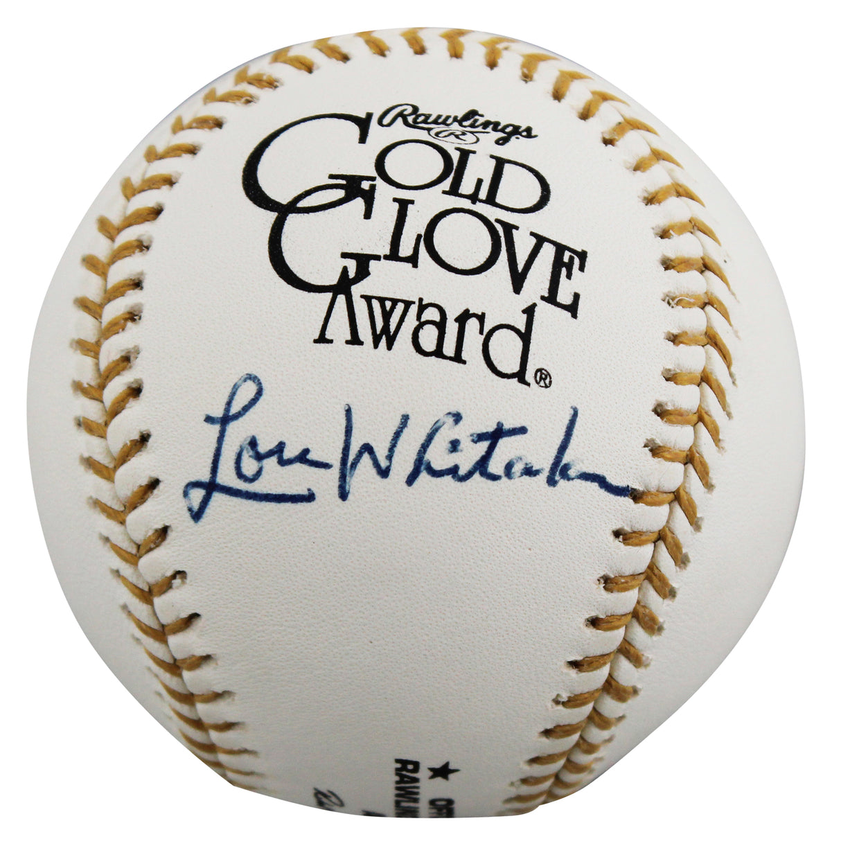 Tigers Lou Whitaker Signed Rawlings Gold Glove Logo OML Baseball BAS #BU87539