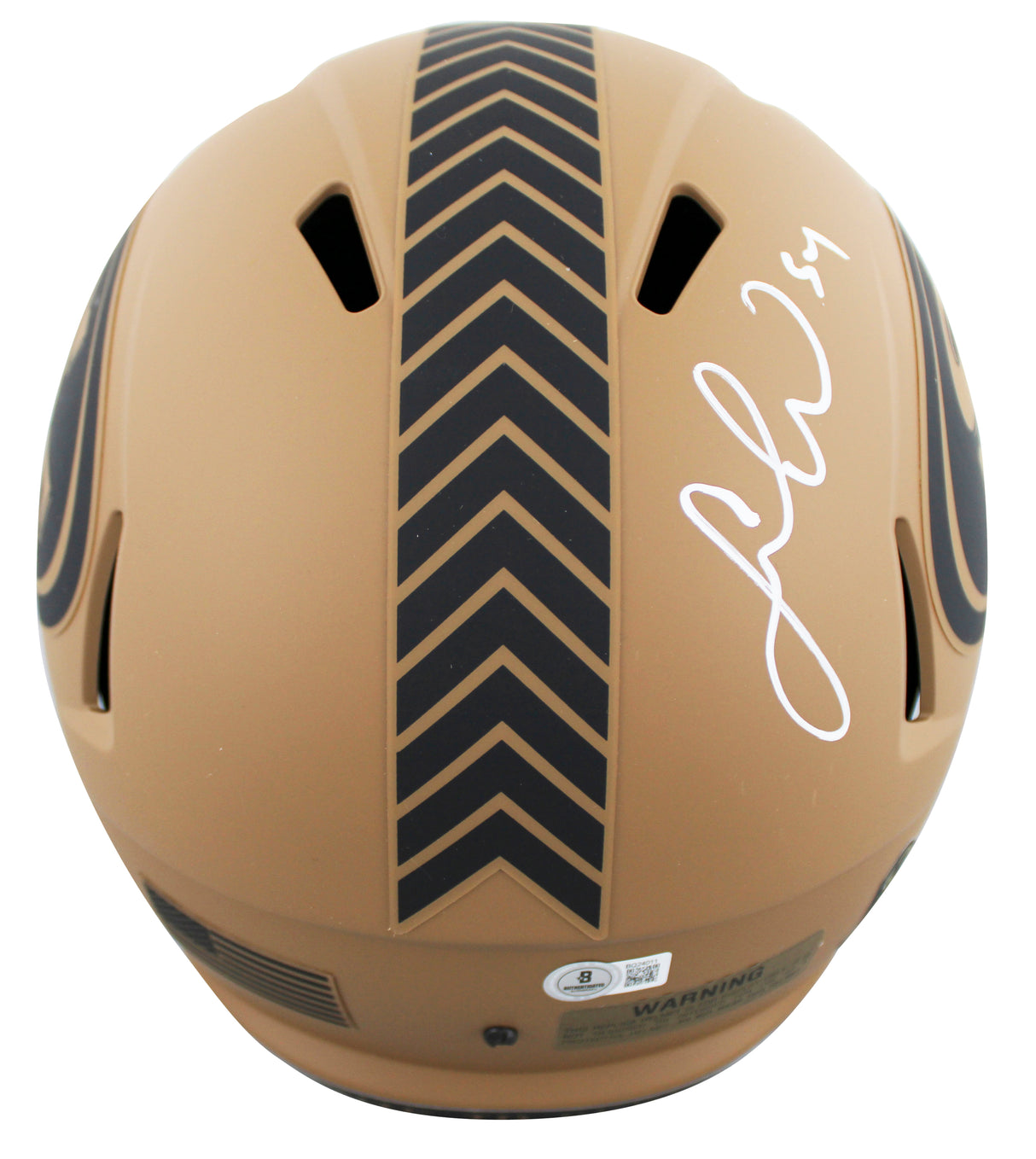 49ers Fred Warner Signed Salute To Service II Full Size Speed Rep Helmet BAS Wit