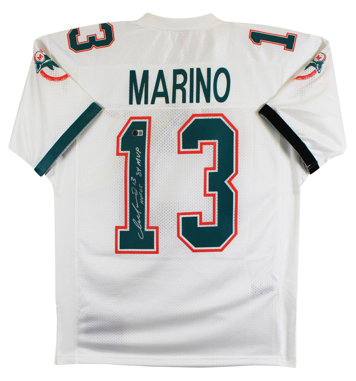 Dolphins Dan Marino "HOF, 84 MVP" Signed White 1990 TB M&N Jersey BAS #BX37026