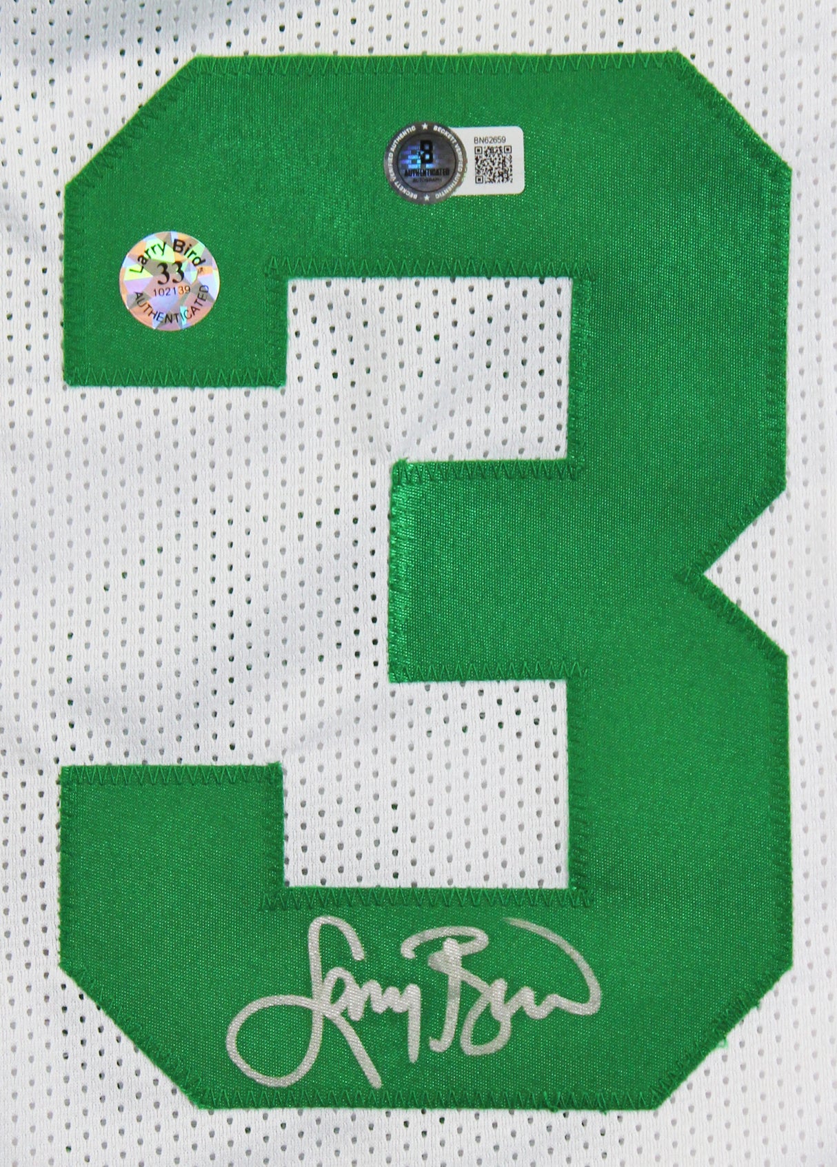 Larry Bird Authentic Signed White Pro Style Jersey Autographed BAS 2