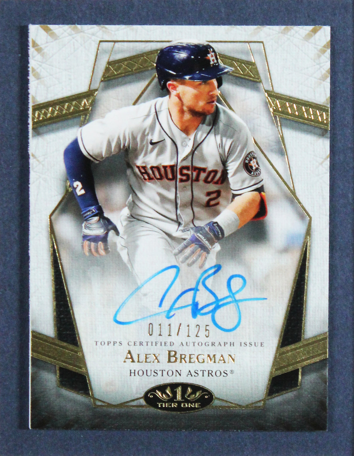 Astros Alex Bregman Signed 2022 Tops Tier One Card #11/125 Framed Display