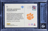 Trevor Lawrence Signed 2021 Prestige Seasons Greetings #1 Rookie Card BAS Slab