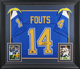 Dan Fouts Authentic Signed Blue Throwback Pro Style Framed Jersey BAS Witnessed