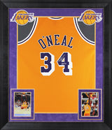 Shaquille O'Neal "HOF" Signed Yellow M&N 1996-97 HWC Authentic Framed Jersey BAS