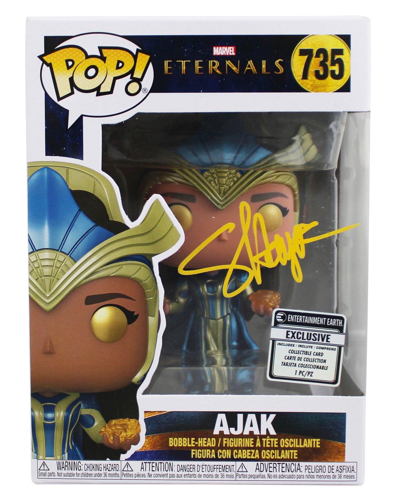 Salma Hayek Eternals Signed Ajak #735 Funko Pop Vinyl Figure BAS Wit #W463736
