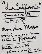 Pablo Picasso Authentic Signed & Handwritten 8.25x10.5 Letter BAS #AE04583