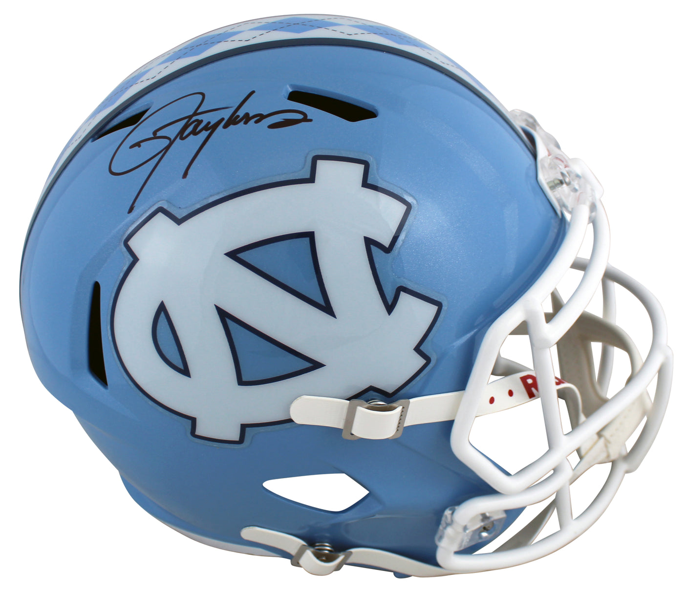 North Carolina Lawrence Taylor Signed Full Size Speed Rep Helmet W/ Case BAS Wit