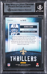 Saints Derek Carr Signed 2023 Rookies & Stars Thrillers Silver #21 Card BAS Slab