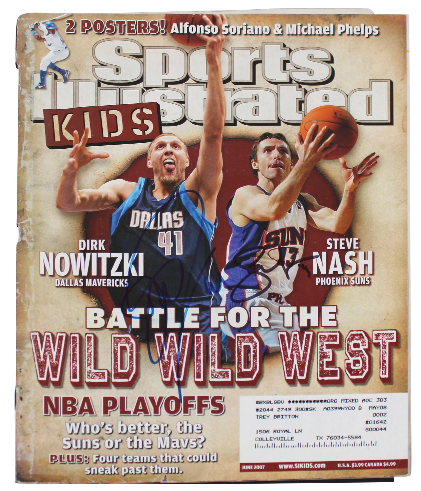 Dirk Nowitzki & Steve Nash Signed Sports Illustrated Magazine BAS #AE13001