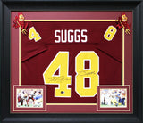 Terrell Suggs "T-Sizzle" Signed Maroon Pro Style Framed Jersey BAS Witnessed