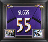 Terrell Suggs "T-Sizzle" Signed Purple Pro Style Framed Jersey BAS Witnessed