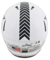 Cowboys Emmitt Smith Signed Salute To Service III F/S Speed Proline Helmet BAS W
