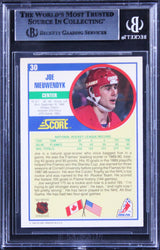 Flames Joe Nieuwendyk Authentic Signed 1990 Score #30A Card BAS Slabbed