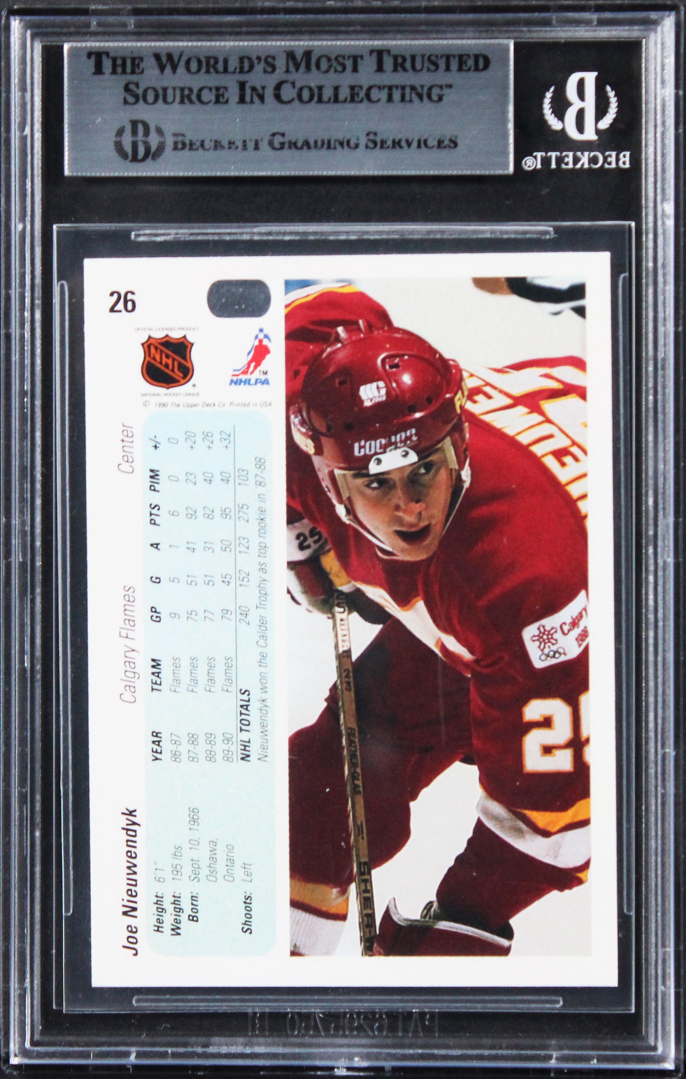 Flames Joe Nieuwendyk Authentic Signed 1990 Upper Deck #26 Card BAS Slabbed