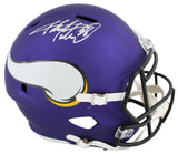 Vikings Adrian Peterson Signed Full Size Speed Rep Helmet W/ Case BAS Witnessed