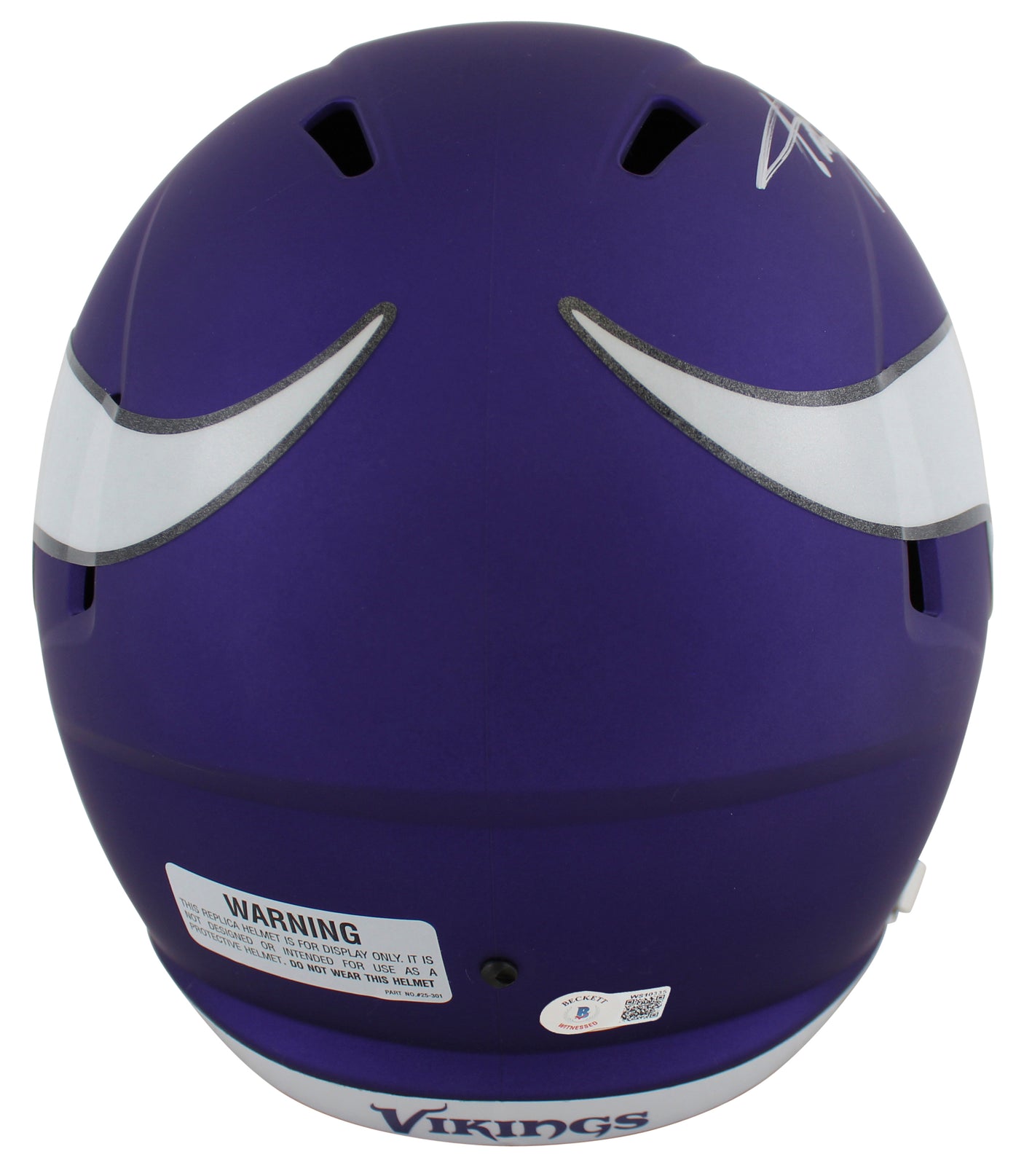 Vikings Adrian Peterson Signed Full Size Speed Rep Helmet W/ Case BAS Witnessed