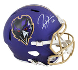 Ravens Ray Lewis Signed 2024 On-Field Alt F/S Speed Rep Helmet W/ Case BAS Wit