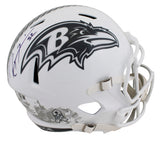 Ravens Ray Lewis Signed Salute To Service III Full Size Speed Rep Helmet BAS Wit