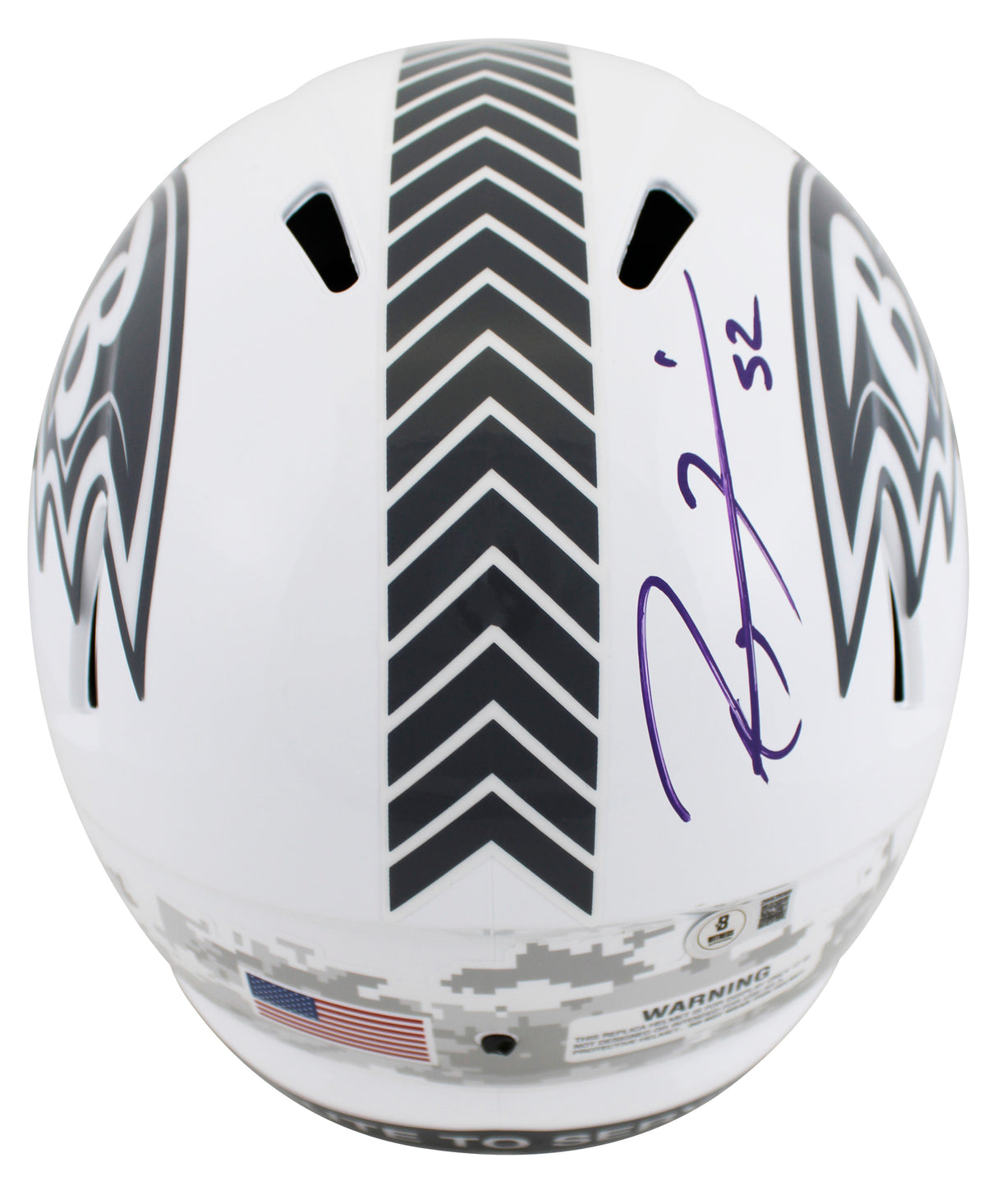 Ravens Ray Lewis Signed STS III Full Size Speed Rep Helmet W/ Case BAS Witnessed