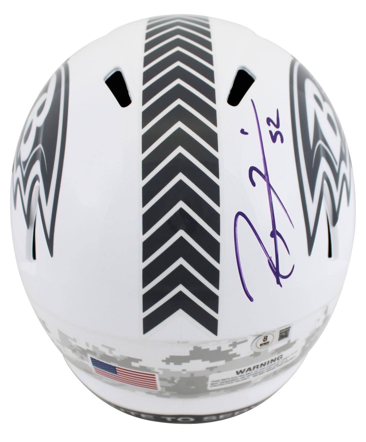 Ravens Ray Lewis & Ed Reed Signed STS III Full Size Speed Proline Helmet BAS Wit
