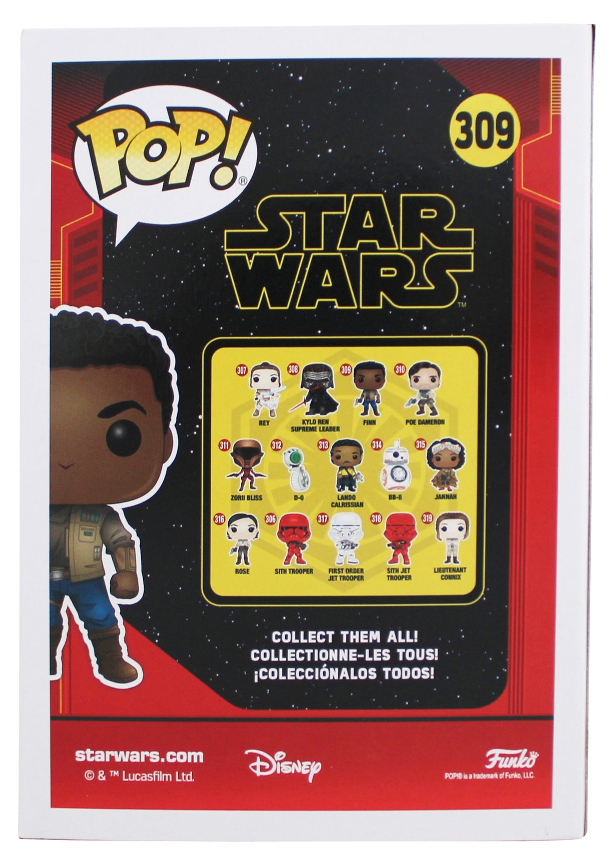 John Boyega Star Wars Authentic Signed Finn #309 Funko Pop Vinyl Figure BAS