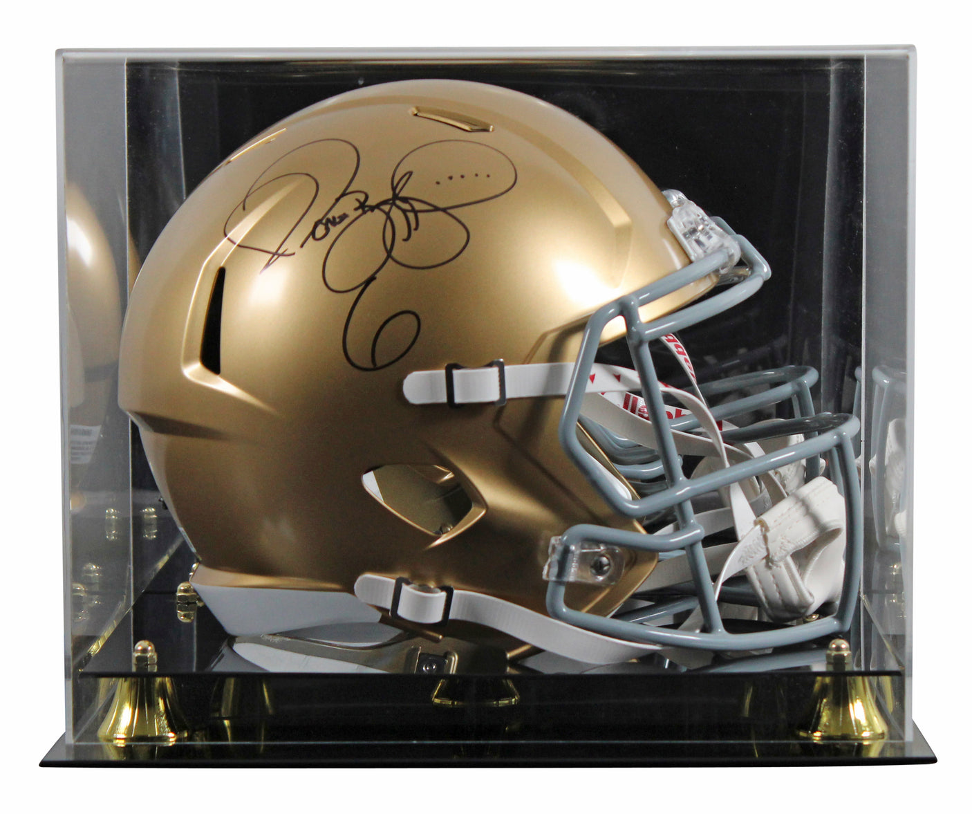 Notre Dame Jerome Bettis Signed Full Size Speed Rep Helmet W/ Case BAS Witnessed