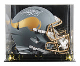 Vikings Adrian Peterson Signed Slate Full Size Speed Rep Helmet W/ Case BAS Wit