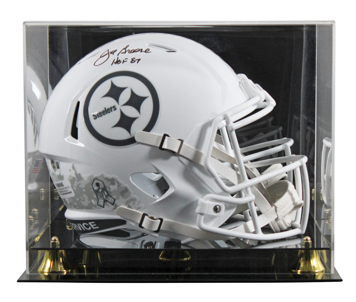 Steelers Joe Greene "HOF 87" Signed STS III F/S Speed Rep Helmet W/ Case BAS Wit